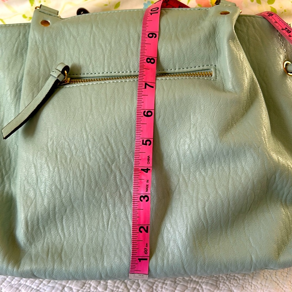 Jessica Simpson aqua teal double strap handbag with gold tone hardware. - Picture 12 of 14